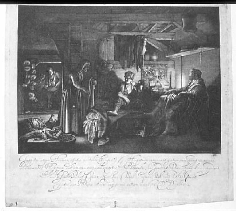 Filemone e Bauci (stampa smarginata) di Goudt Hendrick Pfalzgraf, Goudt Hendrick Pfalzgraf, Elsheimer Adam (primo quarto sec. XVII)