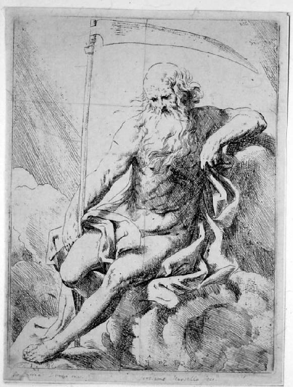 Saturno, Saturno (stampa) di Scarsello Girolamo, Sirani Giovanni Andrea (sec. XVII)