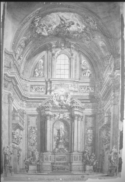 Cappella di S. Ignazio di Loyola nella Chiesa del Gesù a Roma (stampa smarginata) - scuola romana (prima metà sec. XVIII)