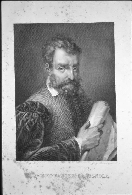 Ritratto di Giacomo Barozzi da Vignola (stampa) di Bernardi Iacopo, Raggio Vincenzo (sec. XIX)