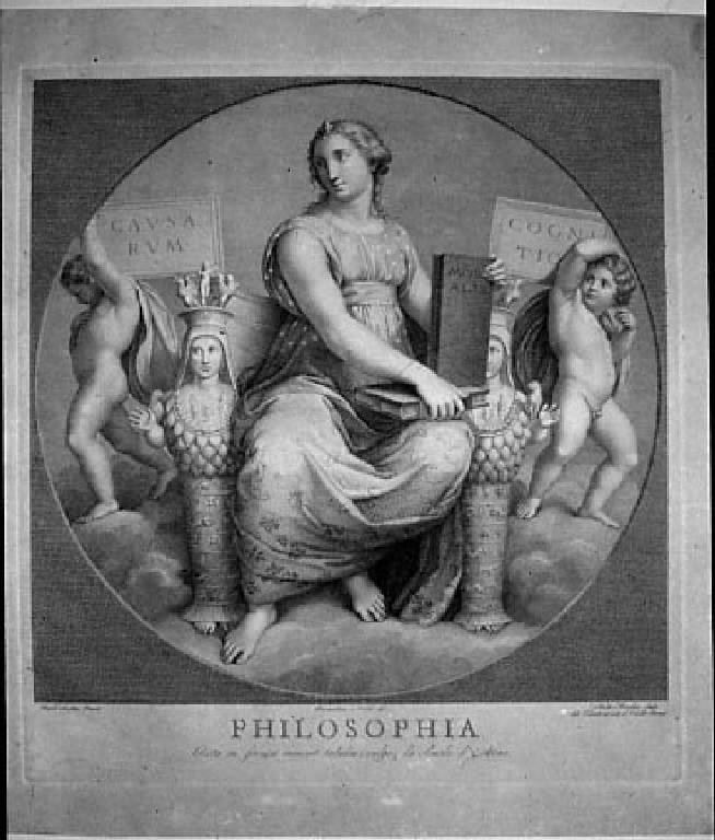 Allegoria della Filosofia (stampa) di Morghen Raffaello, Nocchi Bernardino, Sanzio Raffaello (sec. XVIII)