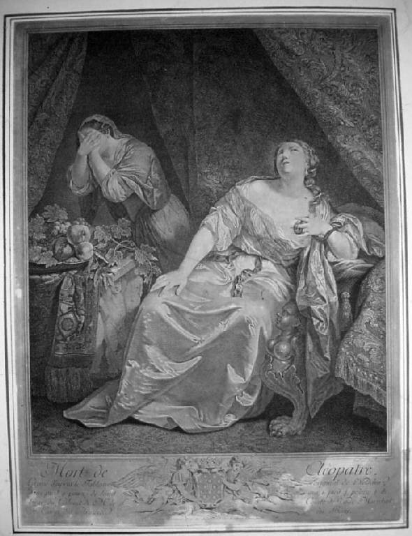 Morte di Cleopatra (stampa) di Wille Johann Georg, Netscher Caspar (sec. XVIII)