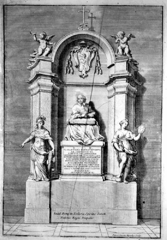 Monumento funebre di Giambattista De Luca (stampa) di Bartoli Pietro Santi (sec. XVII)