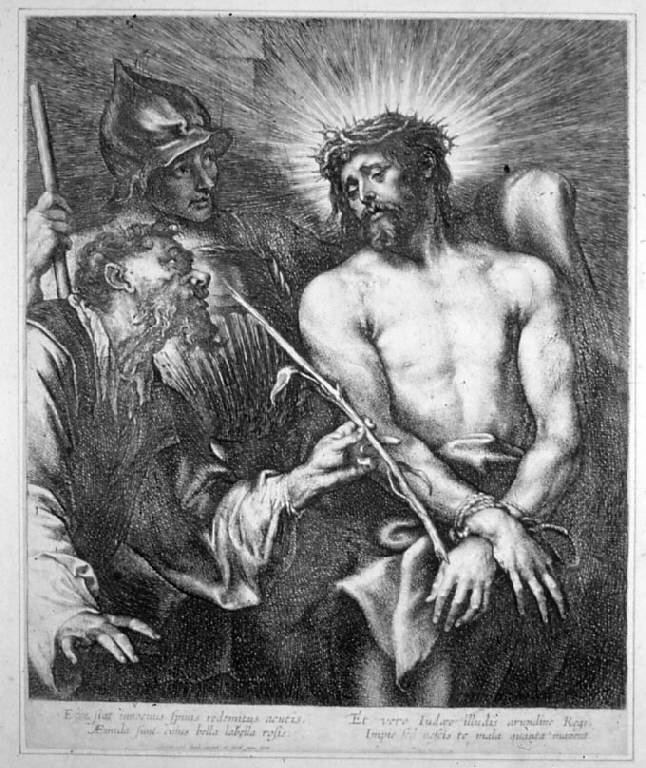 Cristo deriso (stampa smarginata) di Dyck Antoon van, Dyck Antoon van (sec. XVII)