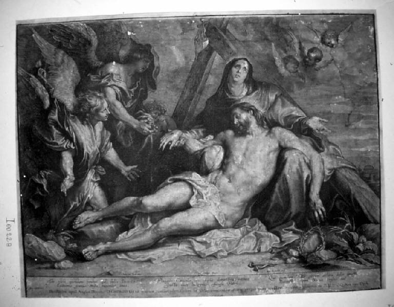 Compianto sul Cristo morto (stampa smarginata) di Vorsterman Lucas II, Dyck Antoon van (sec. XVII)