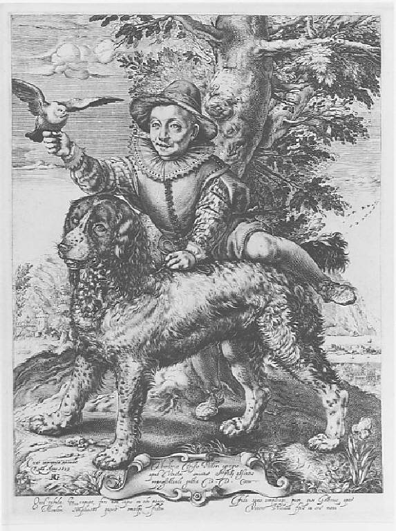 Ritratto di Frederick De Vries (stampa smarginata) di Goltzius Hendrick - scuola fiamminga (sec. XVI)