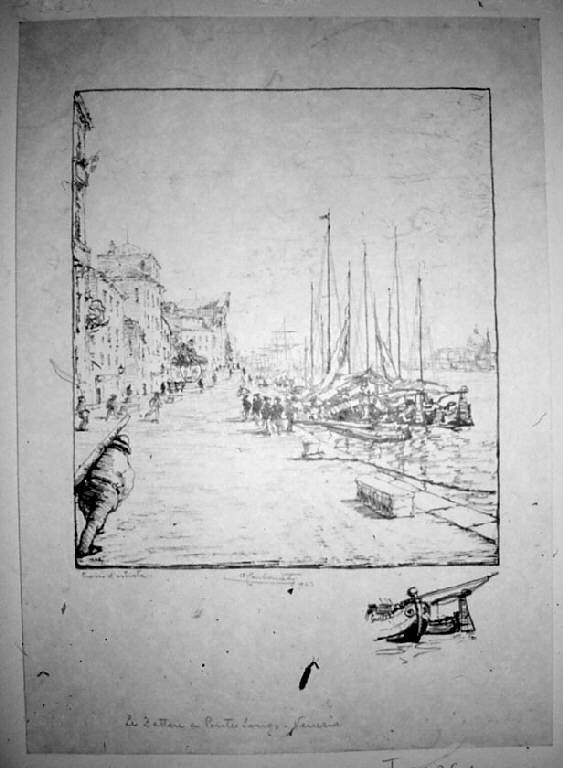 Veduta di Venezia: Ponte longo (stampa, elemento d'insieme) di Carbonati Antonio, Carbonati Antonio (sec. XX)