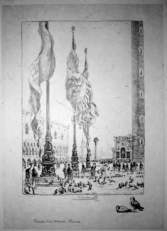 Veduta di Venezia: Piazza S. Marco (stampa, elemento d'insieme) di Carbonati Antonio, Carbonati Antonio, Carbonati Antonio (sec. XX)