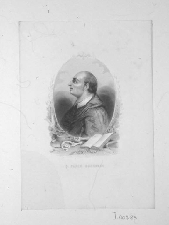 San Carlo Borromeo (stampa smarginata) di Geoffroy Nicolas Charles, Geoffroy Nicolas Charles (prima metà sec. XIX)