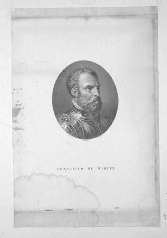 Ritratto di Francesco De Marchi (stampa smarginata) di Bettoni P, Garavaglia Giovita, Bossi Giuseppe (prima metà sec. XIX)