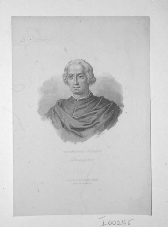 Ritratto di Cristoforo Colombo (stampa smarginata) di Stuppi G - scuola italiana (sec. XIX)