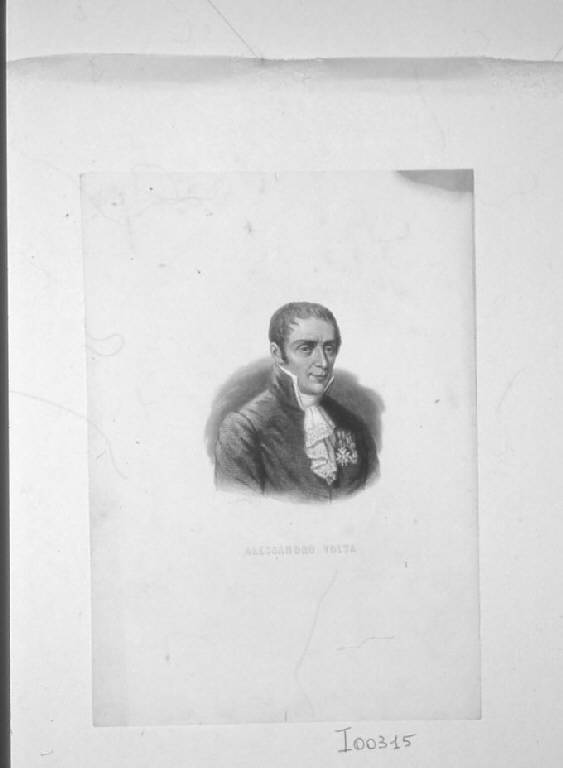 Ritratto di Alessandro Volta (stampa smarginata) di Geoffroy Nicolas Charles, Geoffroy Nicolas Charles (sec. XIX)