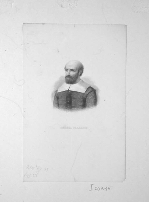 Ritratto di Andrea Palladio (stampa smarginata) di Geoffroy Nicolas Charles, Geoffroy Nicolas Charles (prima metà sec. XIX)
