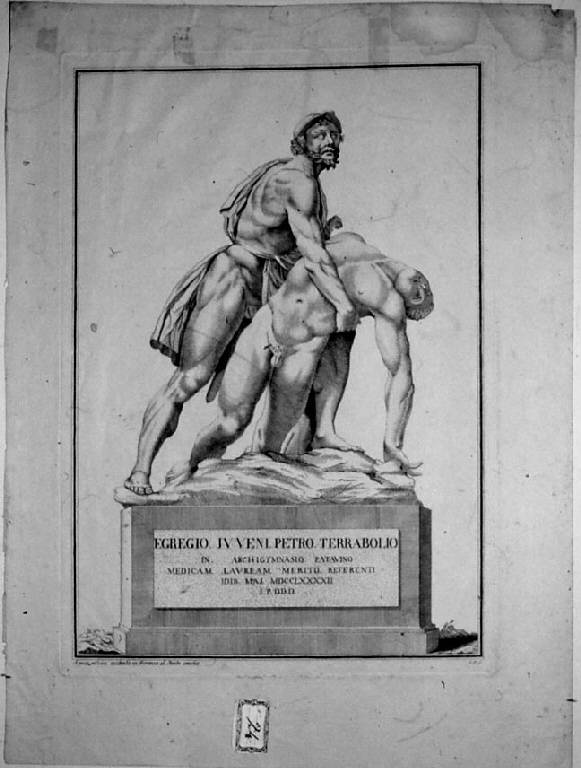 Aiace ucciso (stampa) di Monogrammista JP - scuola italiana (sec. XVIII)