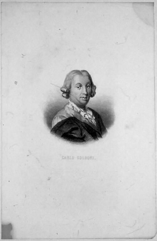 Ritratto di Carlo Goldoni (stampa smarginata) di Ramus Edmond Joseph (sec. XIX)