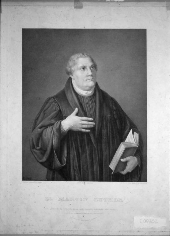 Ritratto di Martin Lutero (stampa smarginata) di Müller Christian Friederich von, Cranach Lucas (sec. XVIII)