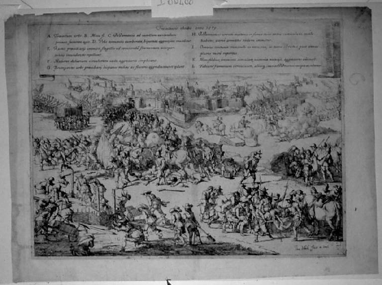 L'assedio di Maastricht, Assedio di Maastricht (stampa, elemento d'insieme) di Miel Jan, Miel Jan (sec. XVII)