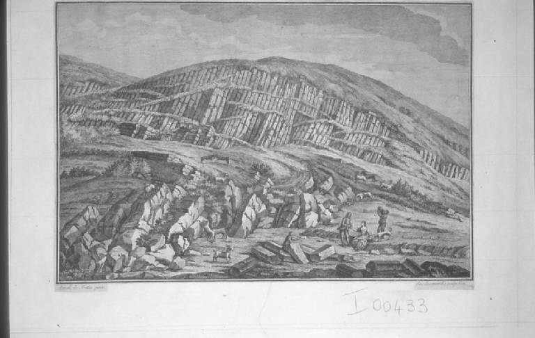 Paesaggio collinare (stampa smarginata) - scuola italiana, scuola italiana (sec. XVIII)