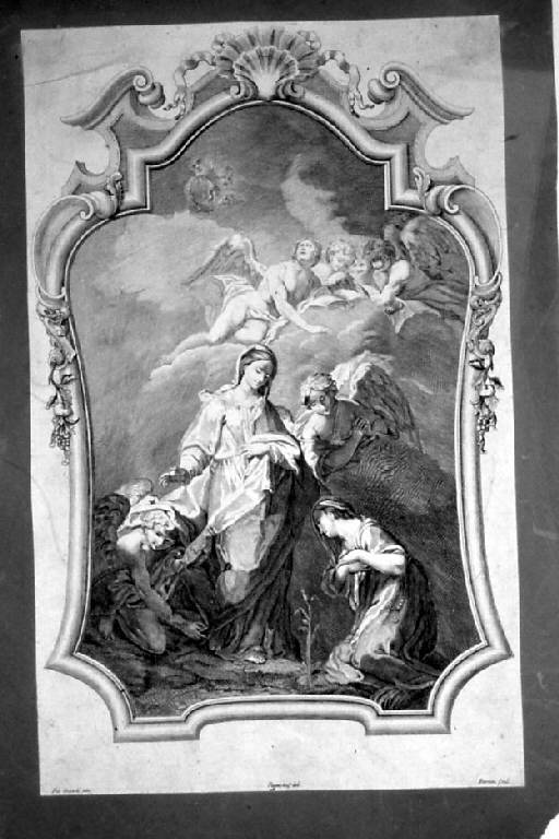 Madonna delle spighe, Madonna con Bambino (stampa smarginata) - scuola italiana (sec. XVII)