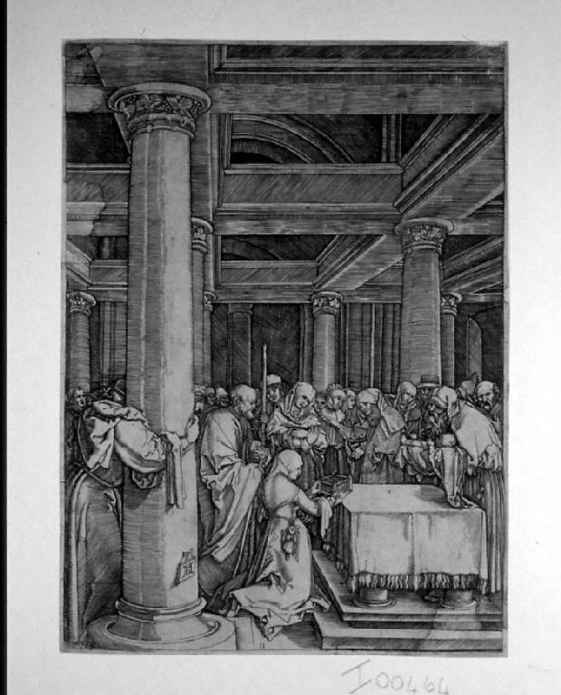 La presentazione al Tempio, Presentazione di Gesù al Tempio (stampa smarginata, elemento d'insieme) di Raimondi Marcantonio, Dürer Albrecht (sec. XVI)