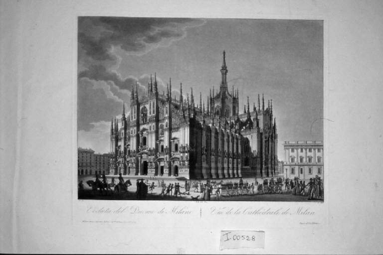 Veduta di Milano: Duomo (stampa) - scuola lombarda, scuola lombarda (sec. XIX)