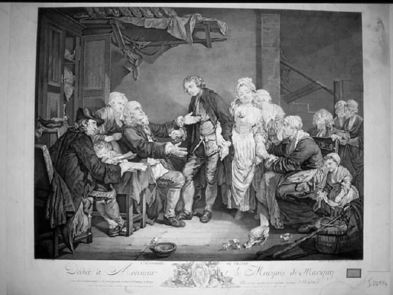 Fidanzata presentata al padre (stampa) di Flipart Jean Jacques, Greuze Jean Baptiste (sec. XVIII)