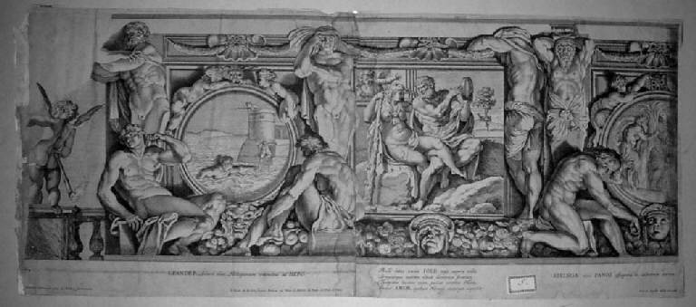 Ercole e Iole (stampa, elemento d'insieme) di Aquila Pietro, Aquila Pietro, Carracci Annibale (sec. XVII)