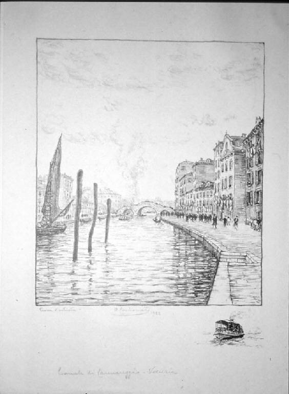 Canale di Cannareggio - Venezia, Veduta di Venezia: canale di Cannareggio (stampa, elemento d'insieme) di Carbonati Antonio, Carbonati Antonio, Carbonati Antonio (sec. XX)