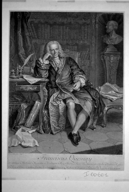Ritratto di François Quesnay, Ritratto di François Quesnay (stampa smarginata) di Wille Johann Georg, Chevalier J (sec. XVIII)