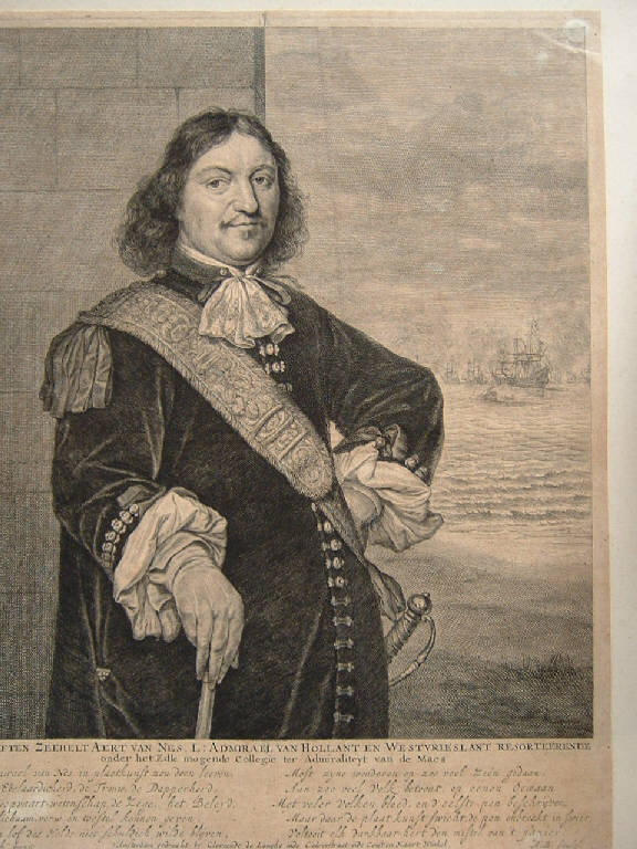 Ritratto di Aert van Nes ammiraglio d'Olanda, Ritratto di Aert van Nes ammiraglio d'Olanda (stampa, elemento d'insieme) di Blooteling Abraham, de Jongh L (sec. XVII)