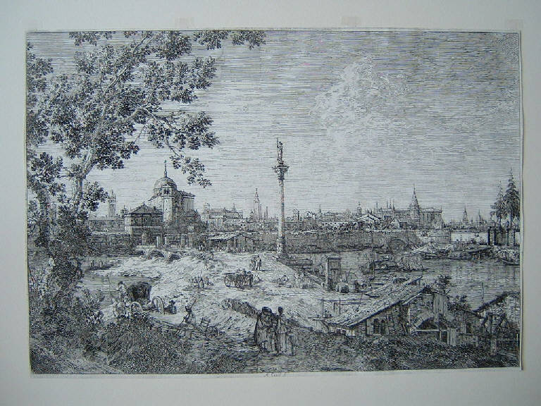 Veduta di Padova (stampa smarginata, elemento d'insieme) di Canal Antonio detto Canaletto, Canal Antonio detto Canaletto (sec. XVIII)