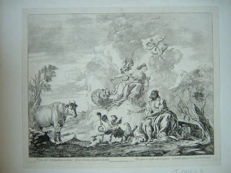 Giove trasforma Io in una mucca (stampa smarginata) di Guarana Jacopo, Guarana Jacopo (secc. XVIII/ XIX)