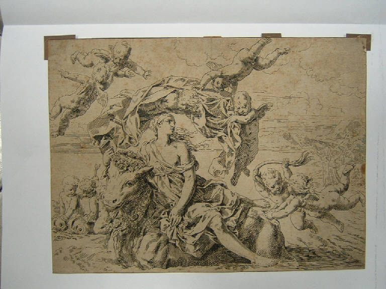 Il ratto di Europa, Ratto di Europa (stampa) di Cantarini Simone detto Pesarese - scuola italiana (sec. XVII)
