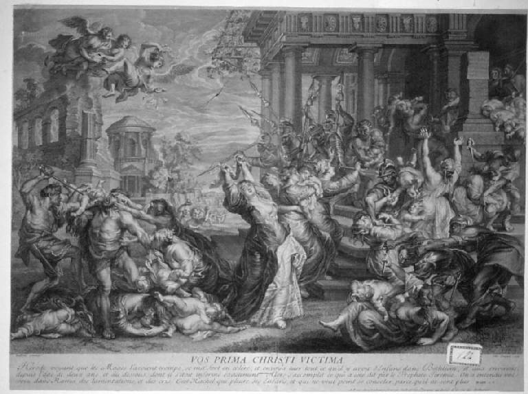 Strage degli innocenti (stampa) di Dupuis Charles, Rubens Pieter Paul (sec. XVIII)