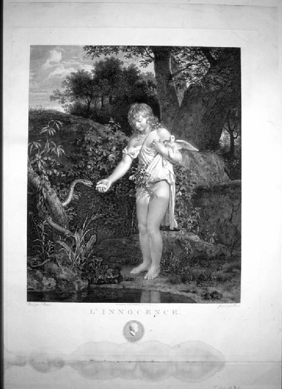 L'Innocenza, Allegoria dell'Innocenza (stampa) di Bervic Charles Clément, Mérimée Jean François Léonor (sec. XVIII)