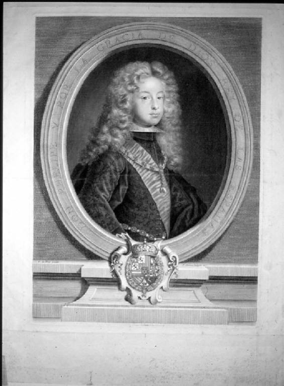 Don Filippo V, Ritratto di Filippo V di Spagna (stampa) di Drevet Pierre, De Troy Jean-François (prima metà sec. XVIII)