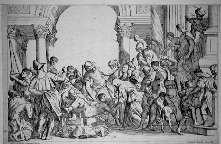 Martirio di san Sebastiano (stampa) di Mitelli Giuseppe Maria, Mitelli Giuseppe Maria, Caliari Paolo detto Veronese (secc. XVII/ XVIII)