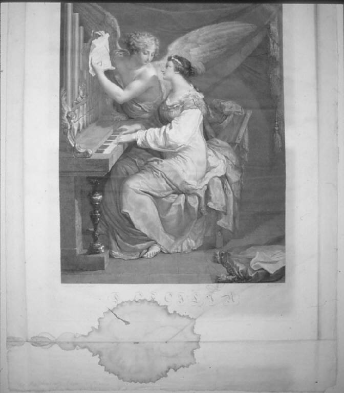 Santa Cecilia, Santa Cecilia patrona della musica (stampa) di Gandolfi Mauro, Gandolfi Gaetano (secc. XVIII/ XIX)