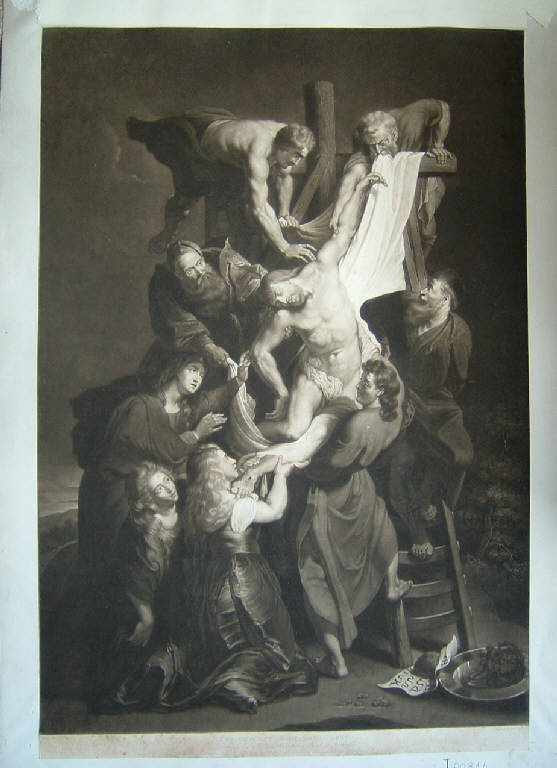 Deposizione di Cristo dalla croce (stampa smarginata) di Earlom Richard, Rubens Pieter Paul (sec. XIX)