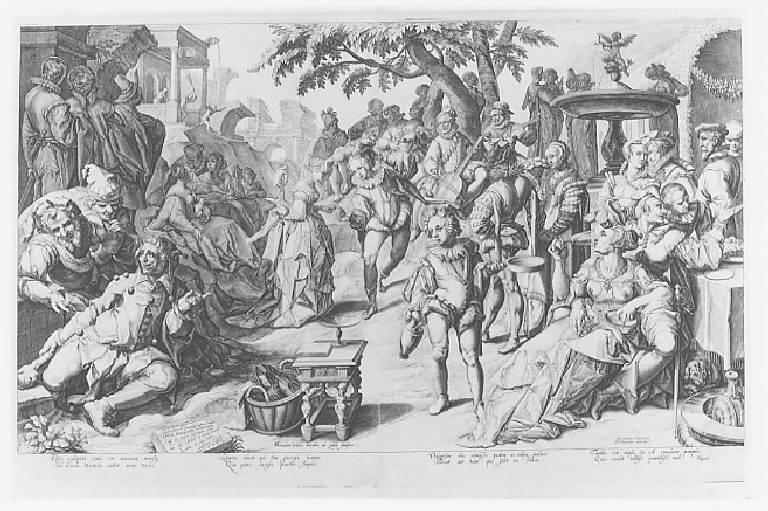 Figliol prodigo (Stampa) di De Gheyn Jacob, Van Mander Karel (sec. XVI)