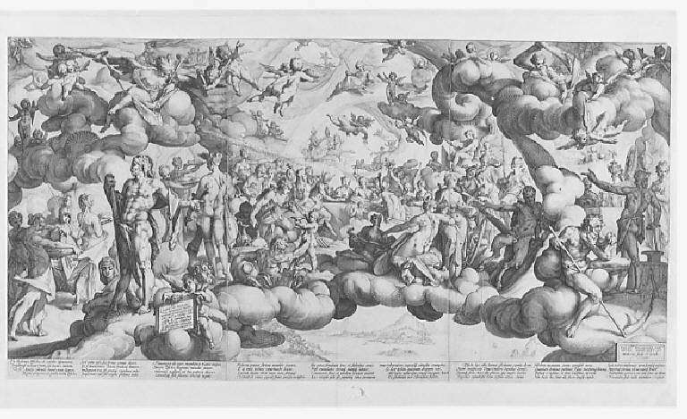 Nozze di Cupido e Psiche (stampa smarginata) di Goltzius Hendrick, Spranger Batholomaeus (sec. XVI)