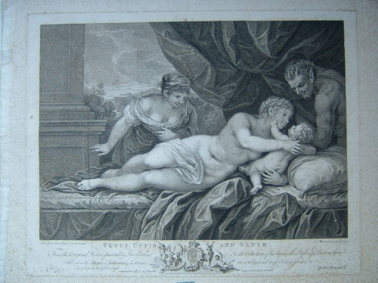 Venere, Cupido e un satiro (stampa) di Bartolozzi Francesco, Earlom Richard, Giordano Luca (secc. XVIII/ XIX)
