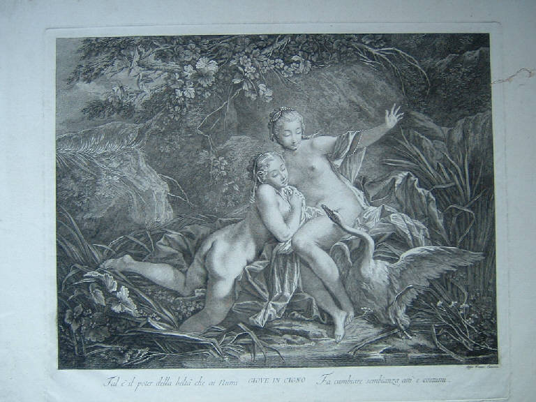 Leda e il cigno (stampa) - scuola italiana, scuola italiana (seconda metà sec. XVIII)