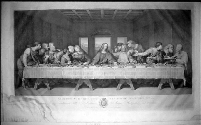 Ultima cena (stampa) di Morghen Raffaello, Leonardo da Vinci - scuola italiana (secc. XVIII/ XIX)
