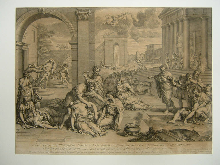 Giunone (stampa smarginata) di Mignard Pierre, Audran Gérard (secc. XVII/ XVIII)