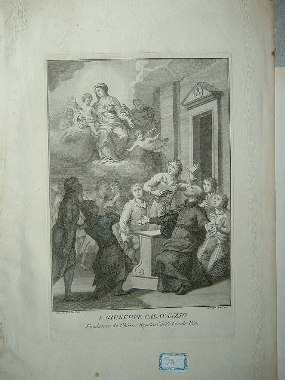 San Giuseppe Calasanzio (stampa) di Cozzi Giuseppe, Knoller Martin (prima metà sec. XIX)