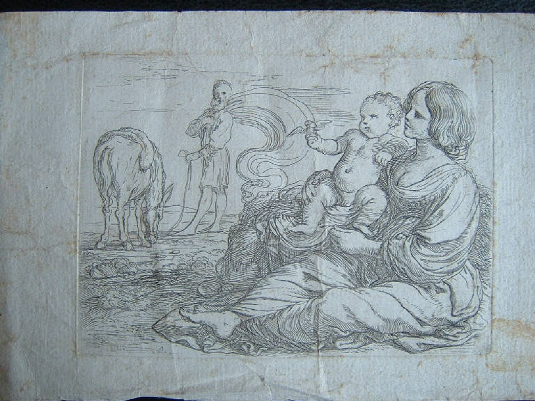 Riposo nella fuga in Egitto (stampa) - scuola italiana, scuola italiana (secc. XVII/ XVIII)