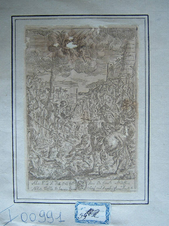 Crocifissione di Cristo (stampa) - scuola italiana, scuola italiana (seconda metà sec. XVII)