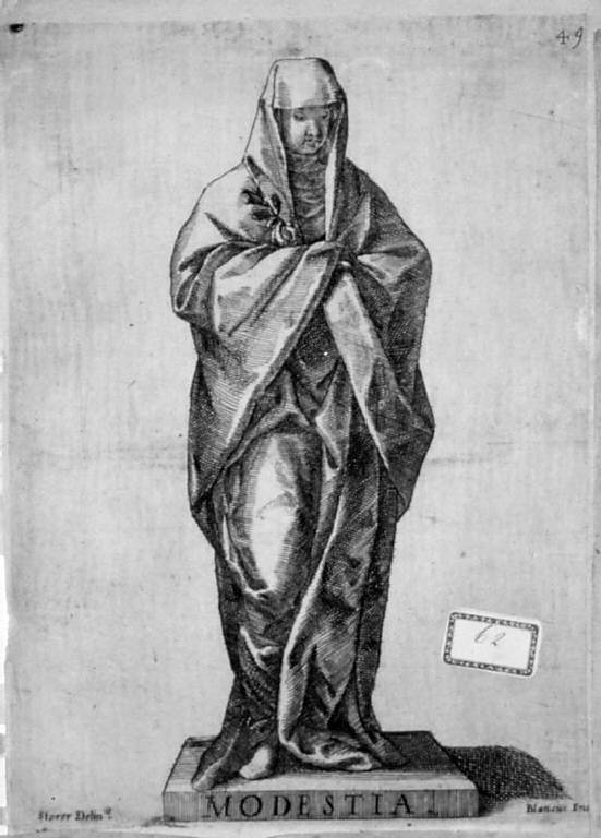 Modestia, Allegoria della Modestia (stampa, elemento d'insieme) di Bianchi Giovanni Paolo, Storer Johann Christoff (sec. XVII)