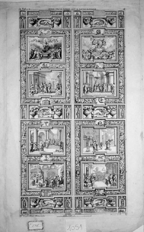 Porte del Duomo di Pisa: porta centrale (stampa, elemento d'insieme) di Frezza Giovanni Gerolamo, Milani Giuseppe, Milani Francesco (sec. XVIII)